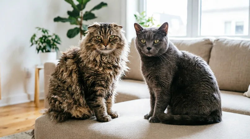 американская жесткошерстная кошка Сравнительный анализ: American Wirehair vs. American Shorthair