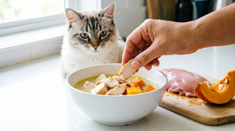 домашняя еда для кошки
