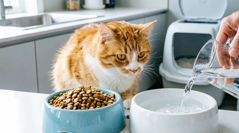 кошка часто писает Может ли кошка часто писать из-за сухого корма?