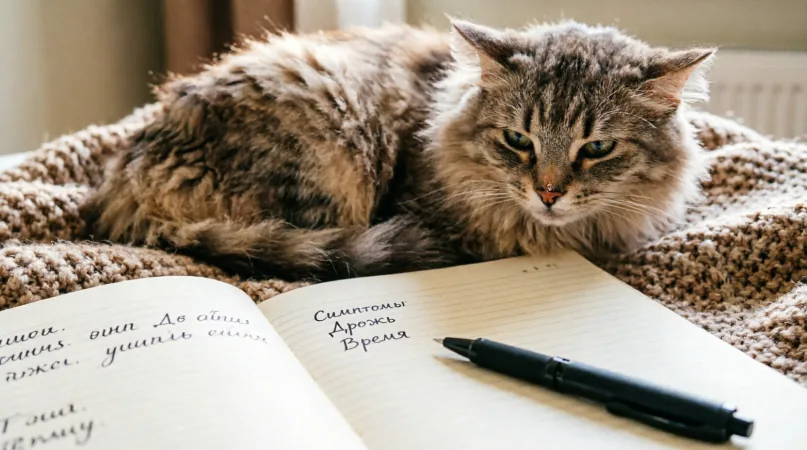 кошка дрожит Синтез наблюдений: ведение дневника симптомов