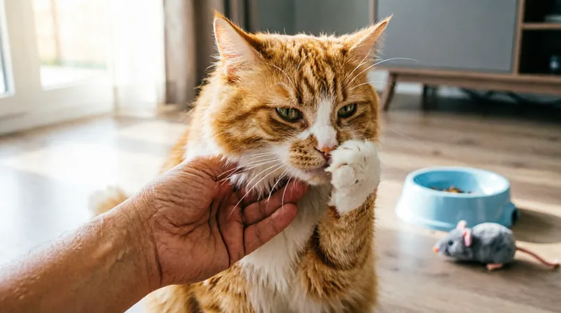 кошка подавилась