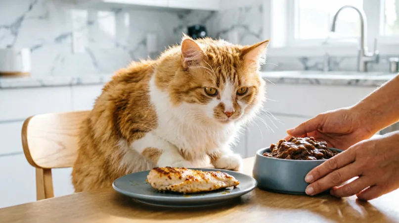 кошка просит еду Мифы и реальность кошачьей диеты