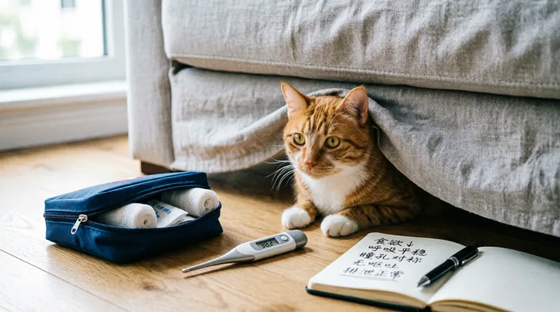 кошка прячется Матрица дифференциации: этологический стресс против соматической патологии