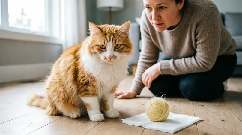 кошка рвет желчью Нормально ли, что кошка отрыгивает шерсть с примесью желчи?