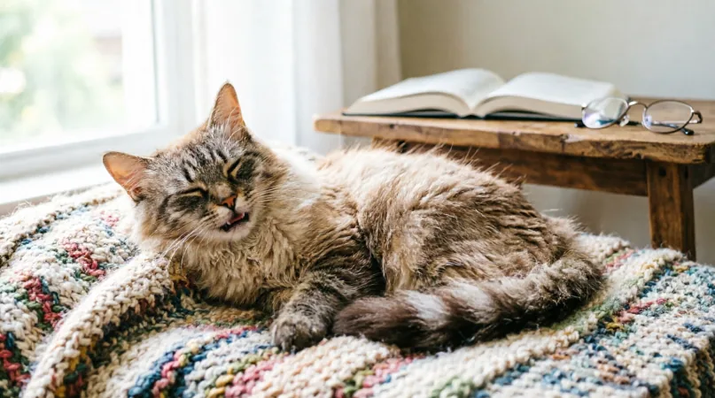 кошка сопит