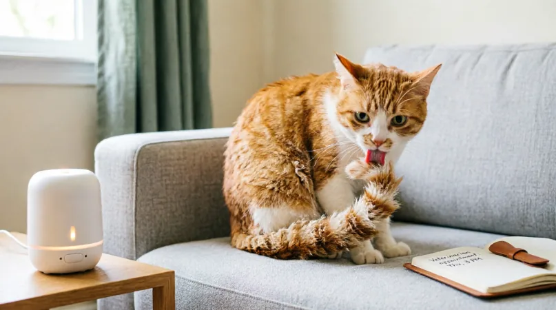 кошка вылизывает хвост Может ли кошка серьезно повредить хвост из-за стресса?