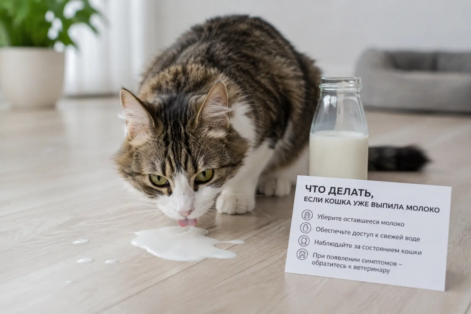 Можно ли кошкам молоко Что делать, если кошка уже выпила молоко