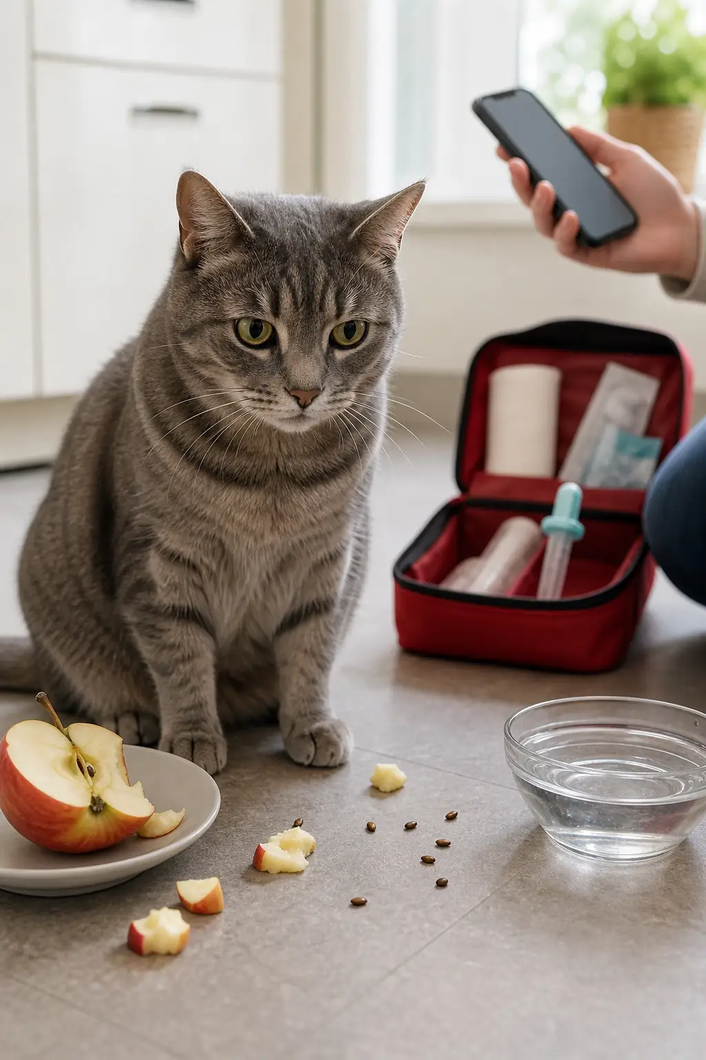 Можно ли кошкам яблоки Что делать, если кошка съела много яблок или семечки