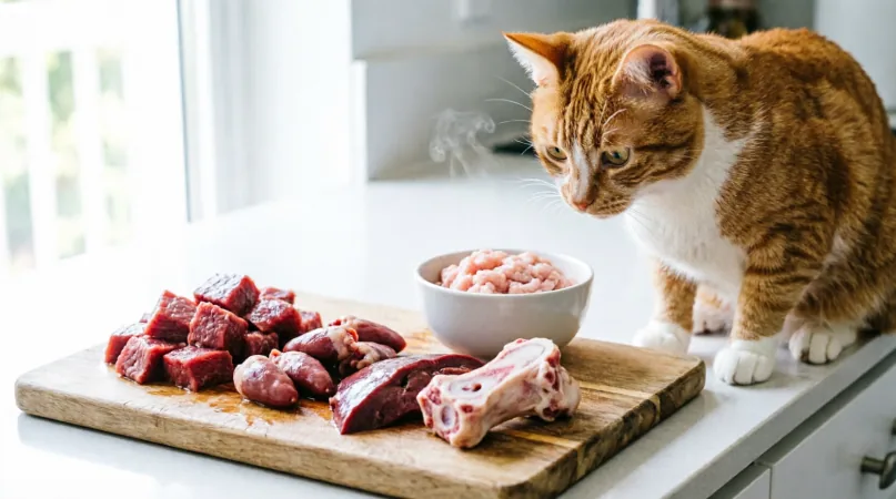 натуральное питание кошек Архитектура рациона: сырое мясо (BARF) против термической обработки