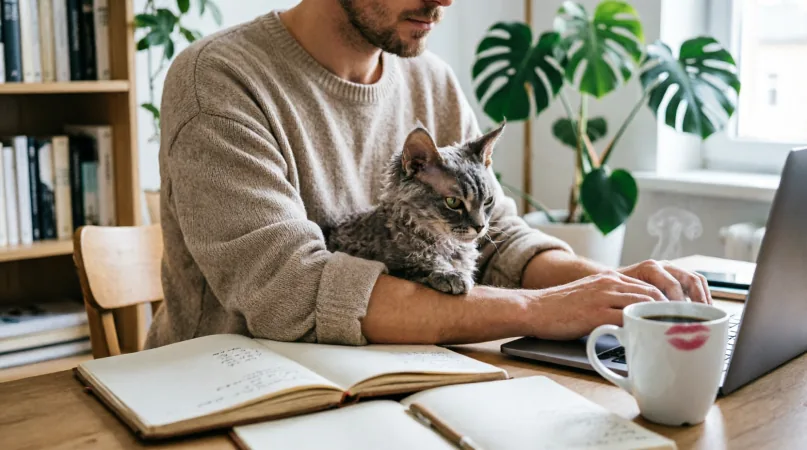 немецкий рекс Характер и интеллект: кошка, которая ведёт себя как компаньон