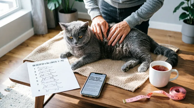ожирение у кошки Шкала оценки упитанности (Body Condition Score): как провести диагностику дома