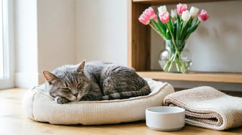 тюльпаны для кошек Особые случаи: тюльпаны и котята, пожилые кошки, аллергики